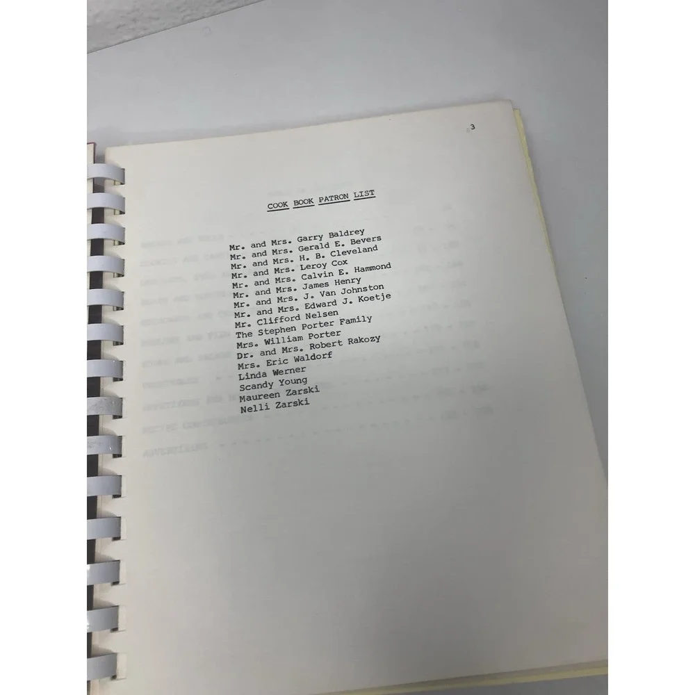 T.M.O.S. Hearing League Spiral Cookbook Community 1978 Iowa Falls, Iowa